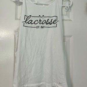 White Nike lacrosse tank top